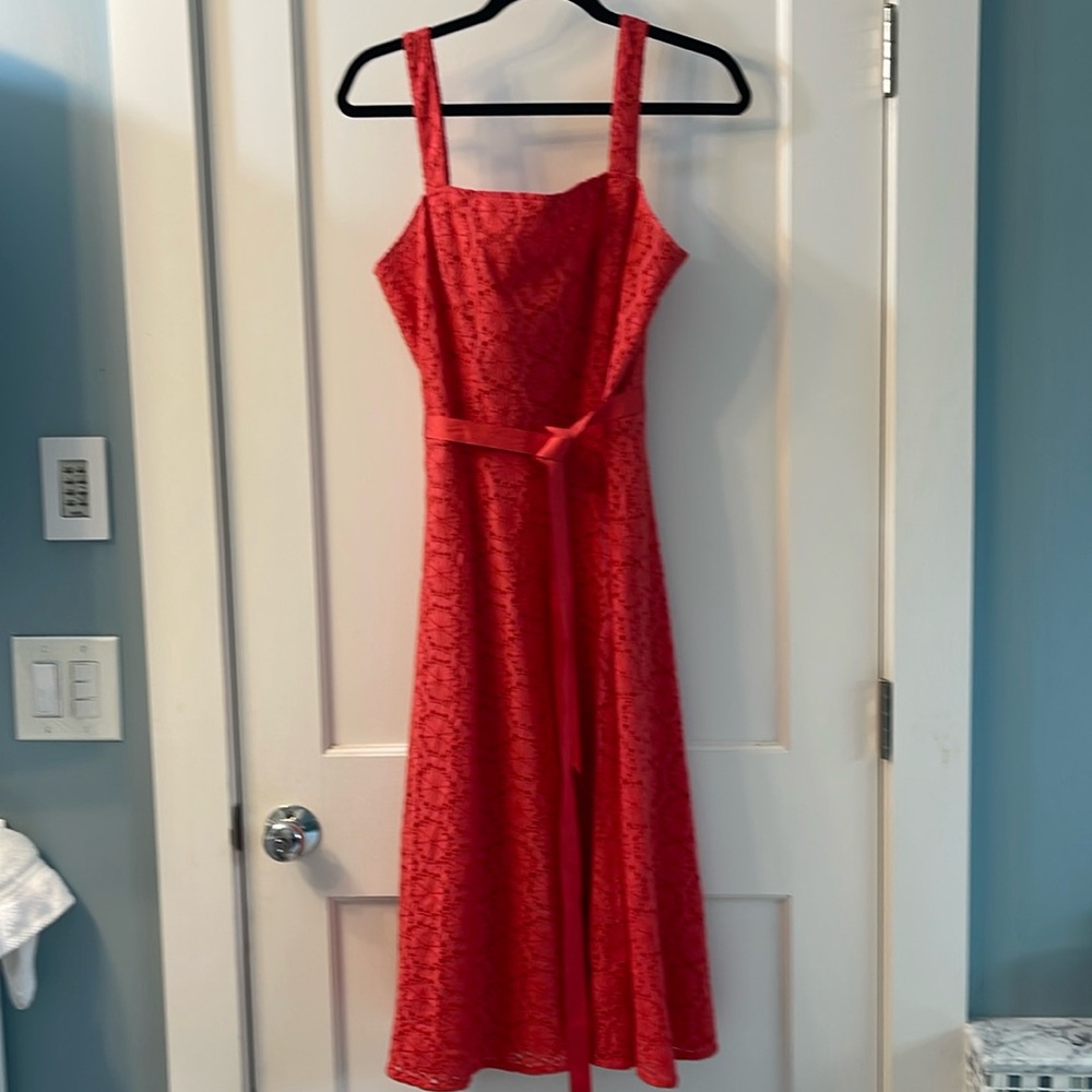 Coral eyelet sundress